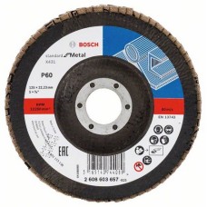 Пелюстковий шліфкруг Bosch Standard for Metal, 125×22,23 мм, К60
