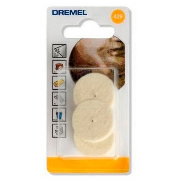 Войлочні полірувальні круги Dremel 26 мм (429), 4 шт (26150429JA)