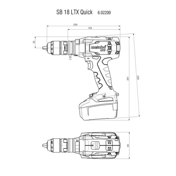 Аккумуляторная ударная дрель-шуруповерт Metabo SB 18 LTX Quick LiHD