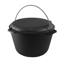 Казан чугунный туристический с крышкой-сковородой 8л