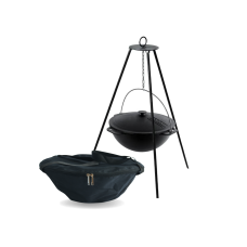 Казан чугунный азиатский 6 л с крышкой, треногой и чехлом