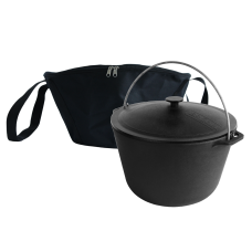Казан чугунный туристический 8 л с крышкой и чехлом