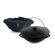 Казан чугунный азиатский 15 л с крышкой и чехлом