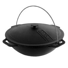 Казан чугунный азиатский с крышкой 4 л