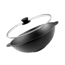 Чугунная сковорода WOK с крышкой 3,7 л