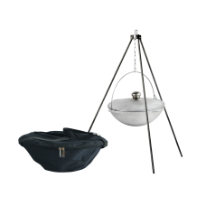 Казан алюминиевый азиатский Brizoll 4 л с дужкой, крышкой, треногой и чехлом