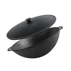 Чугунная сковорода WOK с чугунной крышкой 8 л