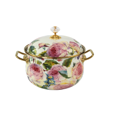 Кастрюля эмалированая "PEONY" Elmani с крышкой, 3,8 л, 20 см