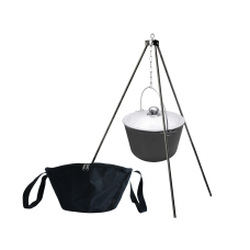 Казан чугунный туристический 8 л с алюминиевой крышкой, треногой и чехлом