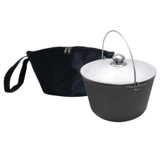 Казан чугунный туристический 8 л с алюминиевой крышкой и чехлом