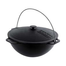 Казан чугунный азиатский с крышкой 15 л