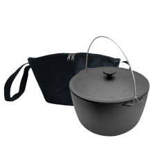 Казан чугунный туристический 12 л счехлом