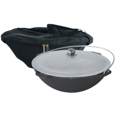 Казан чугунный азиатский с алюминиевой крышкой 8 л и чехлом