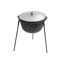 Казан чугунный туристический c алюминиевой крышкой 12 л и подставкой