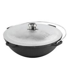 Казан чугунный с алюминиевой азиатский с крышкой 4 л