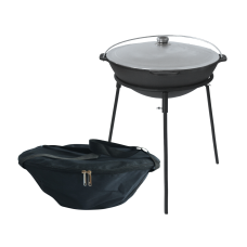 Казан чугунный азиатский 8 л с алюминиевой крышкой, подставкой и чехлом