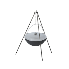 Казан чугунный азиатский 8 л с алюминиевой крышкой и треногой