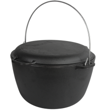 Казан чугунный туристический 10 л с крышкой-сковородой