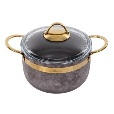 Кастрюля Brioni антипригарная "Royal Stone Sandstone gold" 20 см, 3 л
