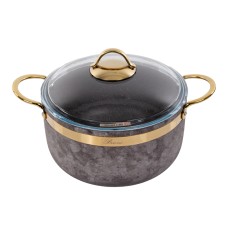 Кастрюля Brioni антипригарная "Royal Stone Sandstone gold" 24 см, 5 л