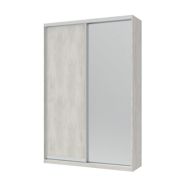 Шкаф-купе двухдверный Doros Сити Лайт 150х45х225 см Белое дерево/1 Зеркало (DRS-011062)
