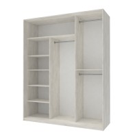 Шафа-купе трьохдверна Doros Сіті Лайт 180х60х225 см Біле дерево (DRS-011078)