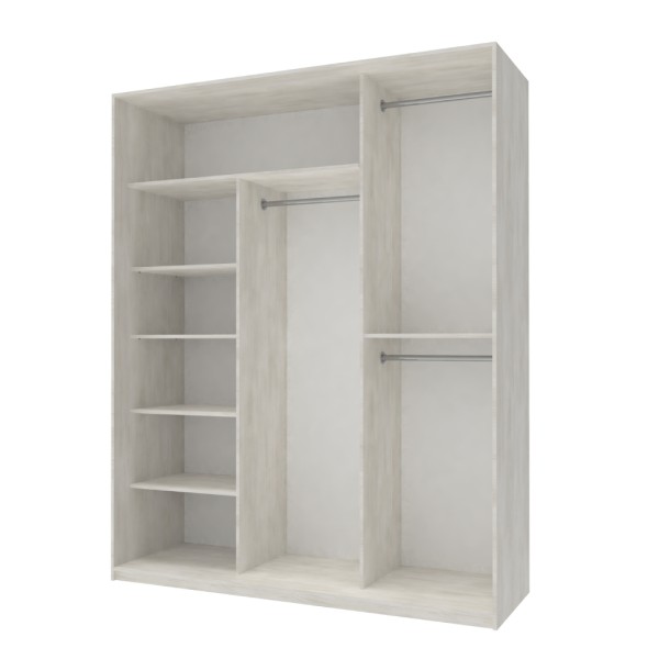 Шафа-купе трьохдверна Doros Сіті Лайт 180х60х225 см Біле дерево (DRS-011078)