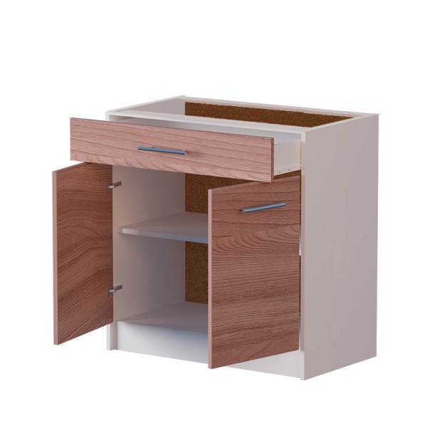 Кухонний модуль нижній з шухлядою Еверест Еко 800 ясень шимо темний/білий (без стільниці) 80х46х82 см (DTM-2842)