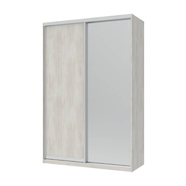 Шафа-купе двохдверна Doros Сіті Лайт 150х60х225 см Біле дерево/1 Дзеркало (DRS-011063)