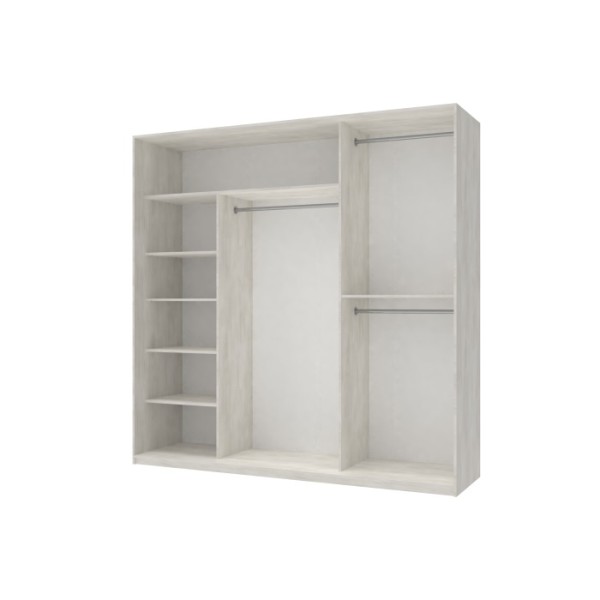 Шафа-купе трьохдверна Doros Сіті Лайт 225х60х225 см Біле дерево (DRS-011079)