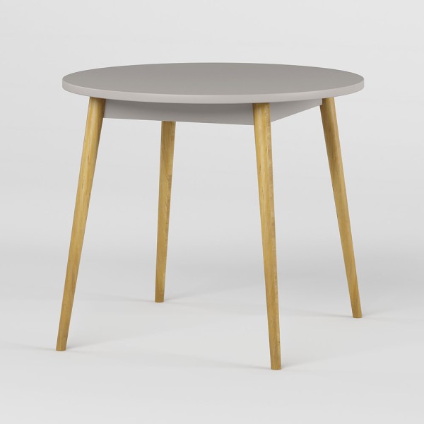 Обідній стіл круглий LION Маямі-1 дерев'яні ніжки Кашемір (LION-041156)