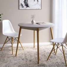 Обідній стіл круглий LION Маямі-1 дерев'яні ніжки Кашемір (LION-041156)