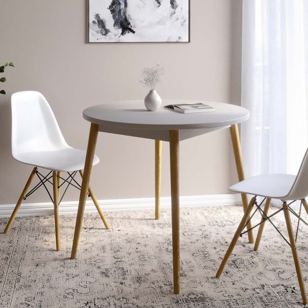 Обідній стіл круглий LION Маямі-1 дерев'яні ніжки Кашемір (LION-041156)