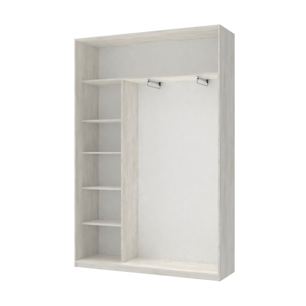 Шафа-купе двохдверна Doros Сіті Лайт 150х45х225 см Біле дерево/2 Дзеркала (DRS-011068)