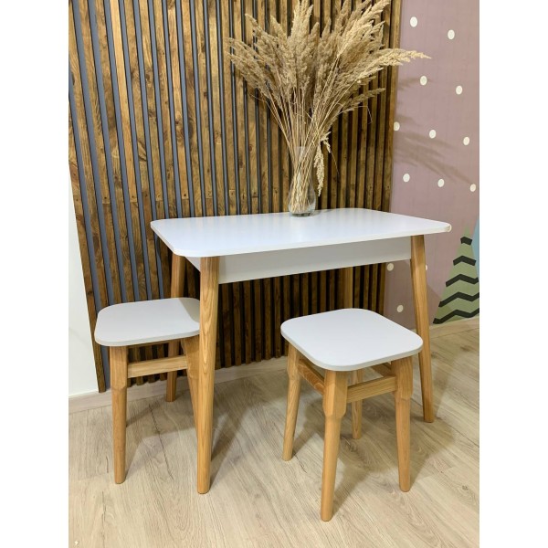 Обідній стіл LION Маямі-2 дерев'яні ніжки Бетон Style (LION-041181)