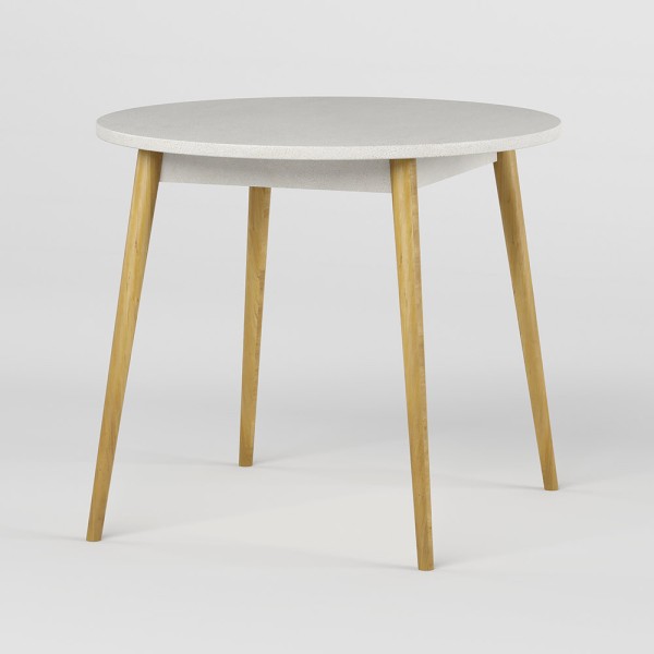 Обідній стіл круглий LION Маямі-1 дерев'яні ніжки Бетон Style (LION-041148)