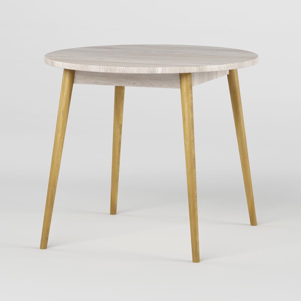 Обідній стіл круглий LION Маямі-1 дерев'яні ніжки Самоа димчастий (LION-041158)