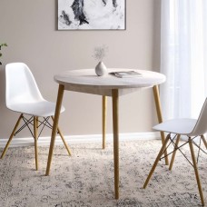 Обідній стіл круглий LION Маямі-1 дерев'яні ніжки Самоа димчастий (LION-041158)