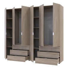 Комплект шаф для одягу Doros Гелар (2 шт.) 232,4х49,5х203,4 см Дуб сонома (DRS-011112)