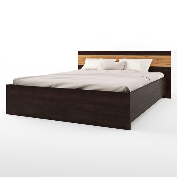 Ліжко двоспальне Еверест Соната-1600 160х200 см венге темний/дуб крафт золотий (DTM-2093)