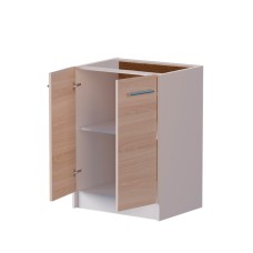 Кухонний модуль нижній Еверест Еко 600 ясень шимо світлий/білий (без стільниці) 60х46х82 см (DTM-2811)