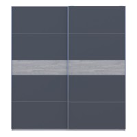 Шафа-купе двохдверна Doros G-Caiser 220х60х240 см Білий/Графіт/Бетон (DRS-011224)