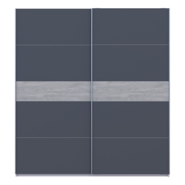 Шафа-купе двохдверна Doros G-Caiser 220х60х240 см Білий/Графіт/Бетон (DRS-011224)