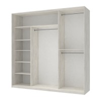 Шафа-купе трьохдверна Doros Сіті Лайт 225х60х225 см Біле дерево/1 Дзеркало (DRS-011071)