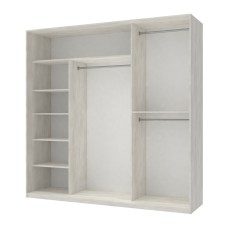 Шафа-купе трьохдверна Doros Сіті Лайт 225х60х225 см Біле дерево/1 Дзеркало (DRS-011071)