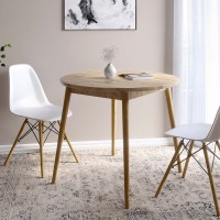 Обідній стіл круглий LION Маямі-1 дерев'яні ніжки Дуб Аппалачі (LION-041150) ТОП