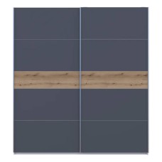 Шафа-купе двохдверна Doros G-Caiser 220х60х240 см Білий/Графіт/Дуб евок (DRS-011225)