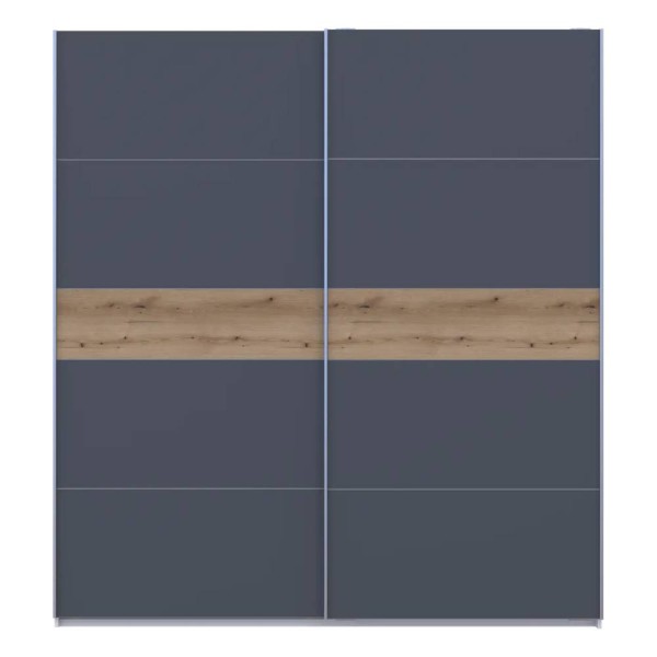 Шафа-купе двохдверна Doros G-Caiser 220х60х240 см Білий/Графіт/Дуб евок (DRS-011225)