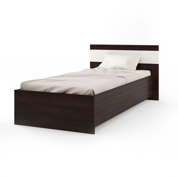 Односпальне ліжко Еверест Соната-900 90х200 см венге темний/білий (DTM-2113)