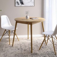 Обідній стіл круглий LION Маямі-1 дерев'яні ніжки Дуб Артизан (LION-041151)